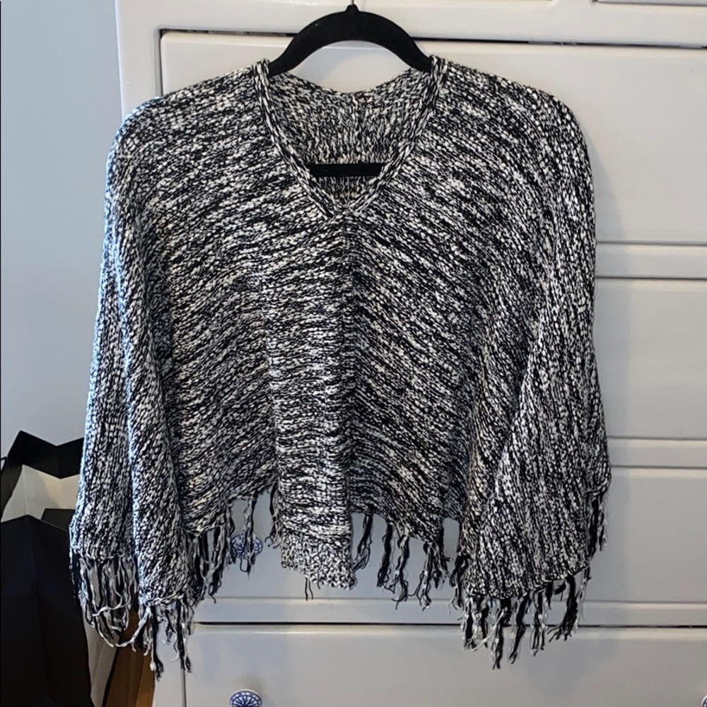 Black and white poncho